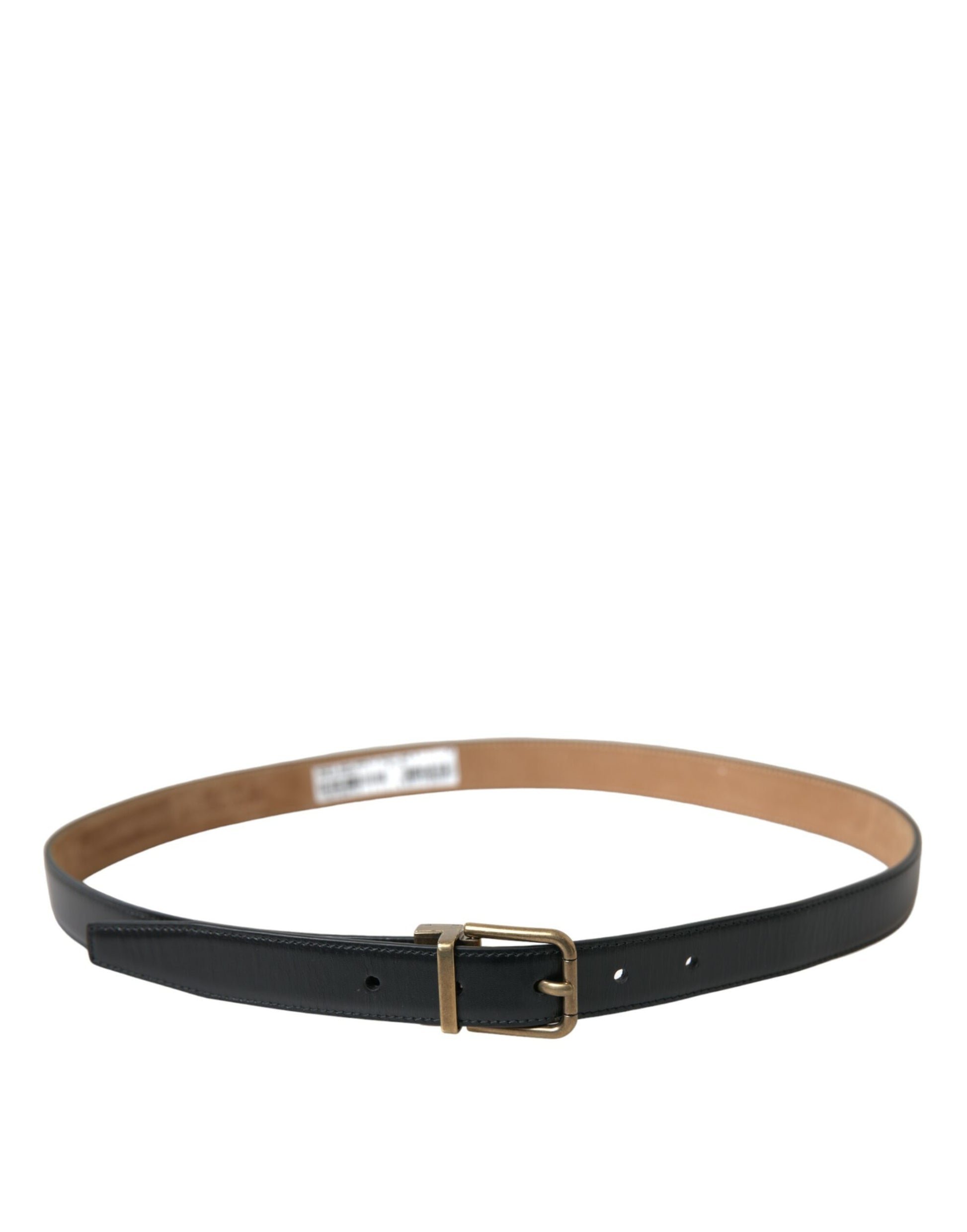 Elegant Black Calf Leather Belt