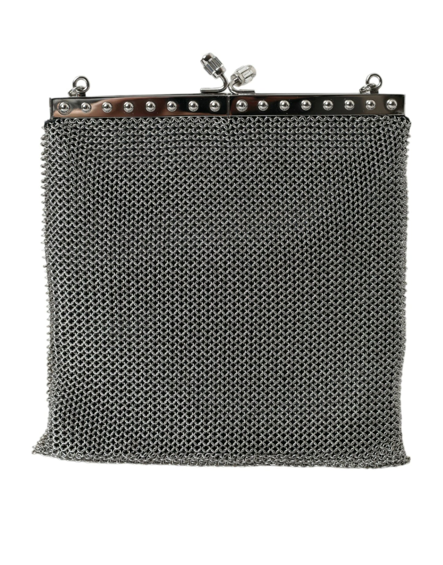 Elegante silberne Mesh-Schulter-Abendtasche