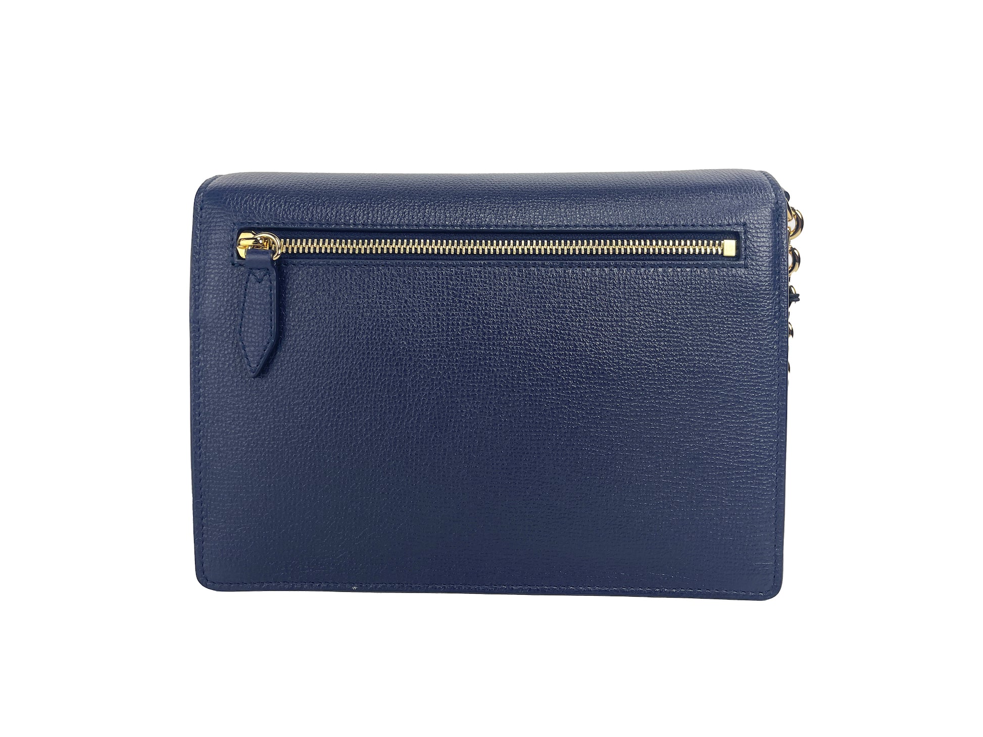 Macken Small Regency Blue House Check Leather Crossbody Bag