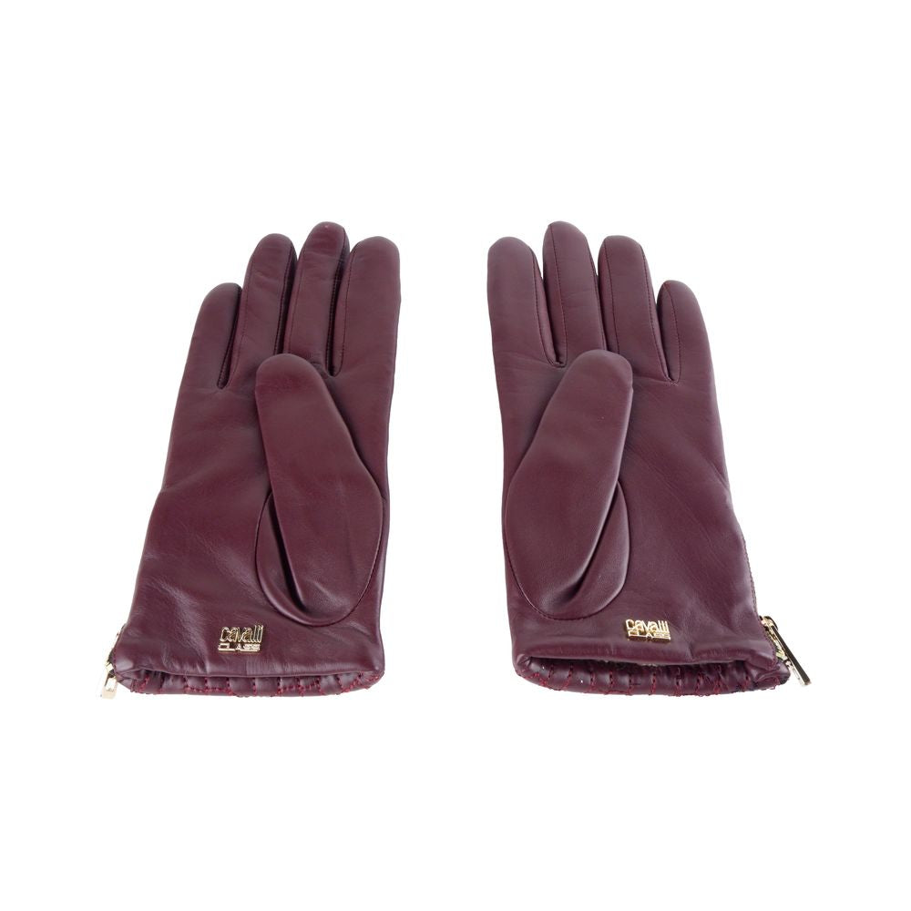 Roter Lammfellhandschuh für Damen