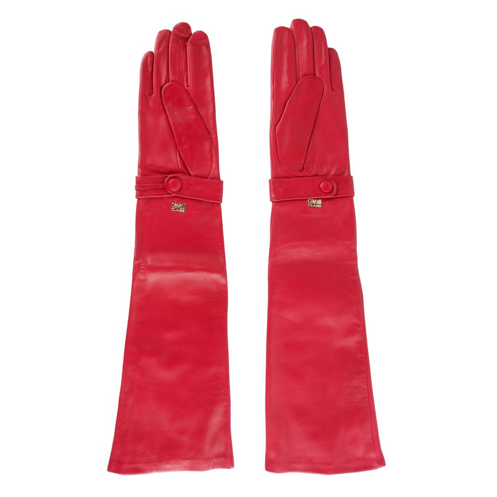 Roter Lammfellhandschuh für Damen