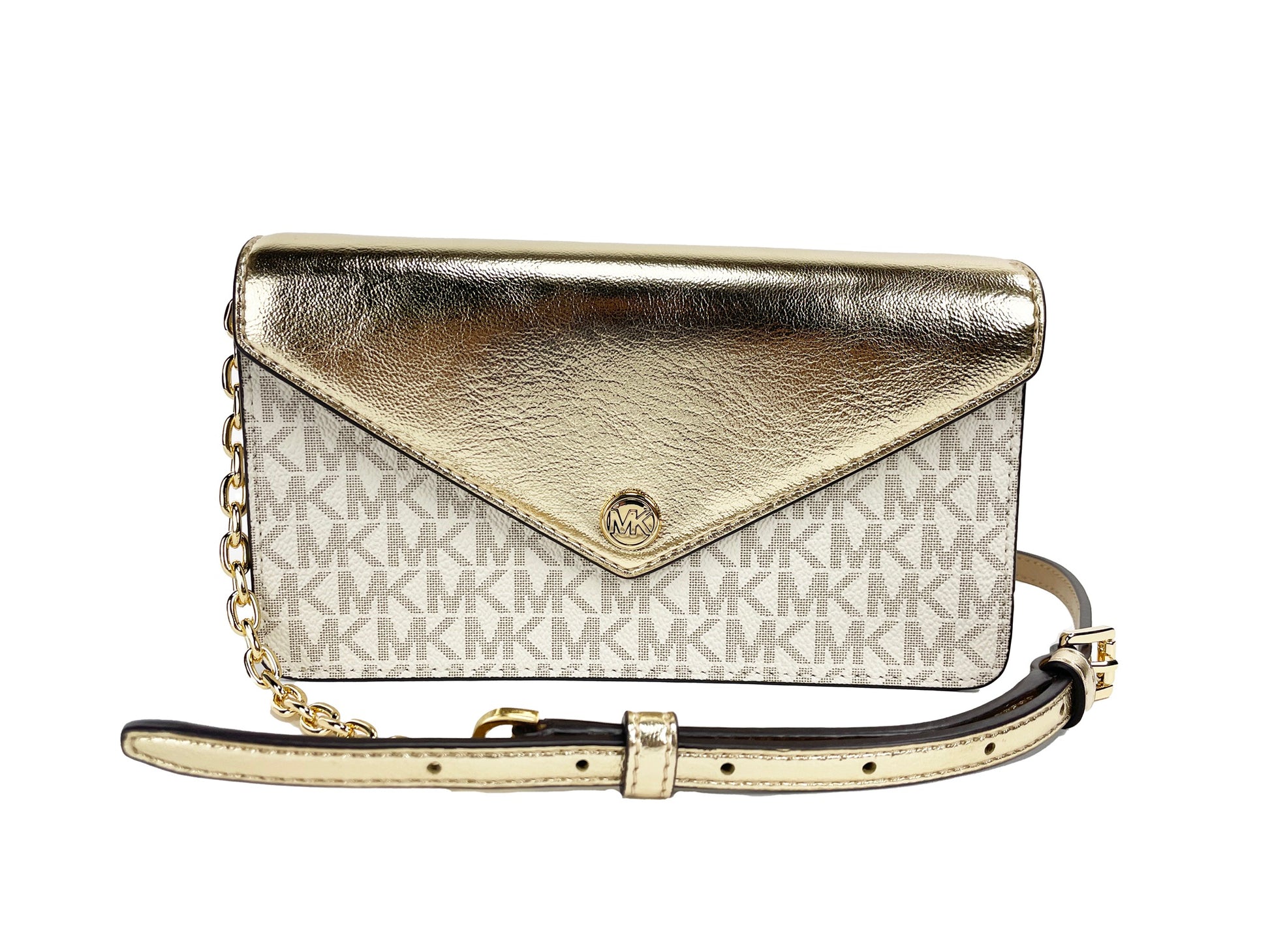 Jet Set Travel Pale Gold Small Flap Clutch Crossbody Bag