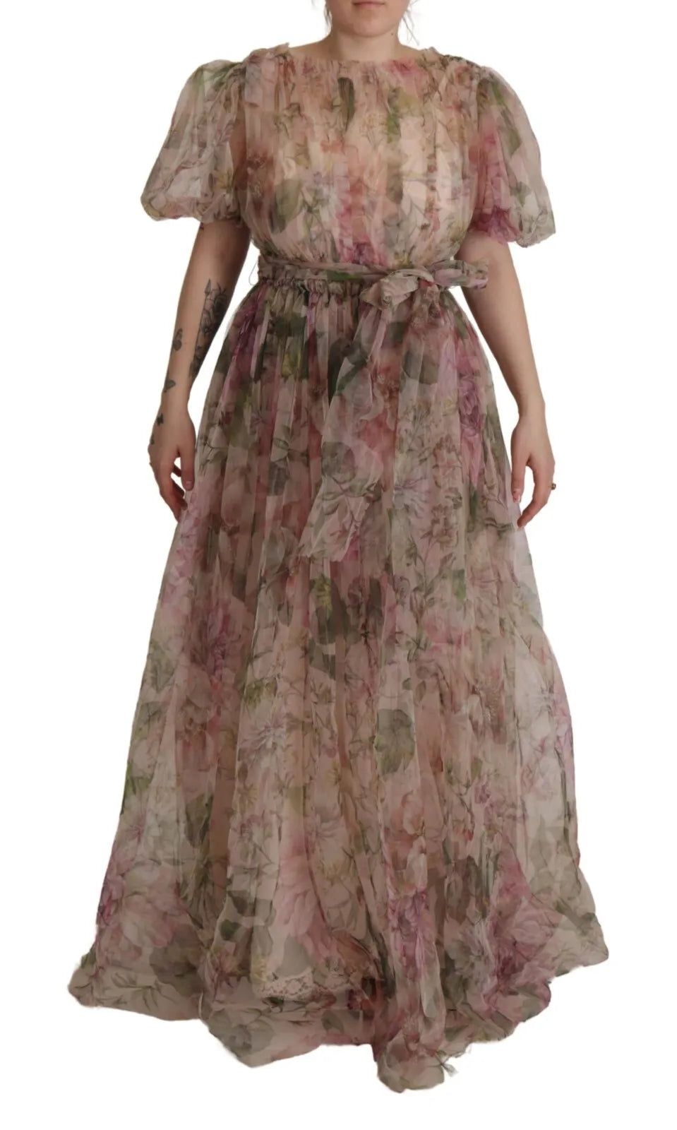 Multicolor Floral Print Long Maxi Gown Dress