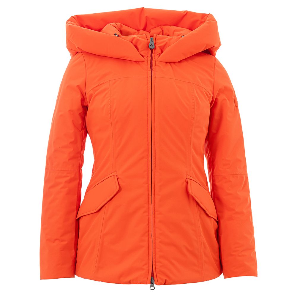 Elegante orange Polyesterjacke für Damen