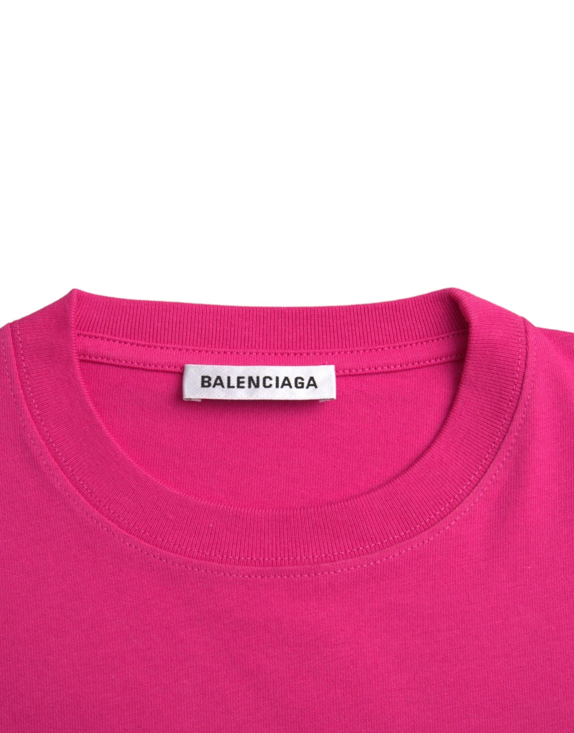 Rosa T-Shirt aus Baumwolle mit Rundhalsausschnitt und kurzen Ärmeln