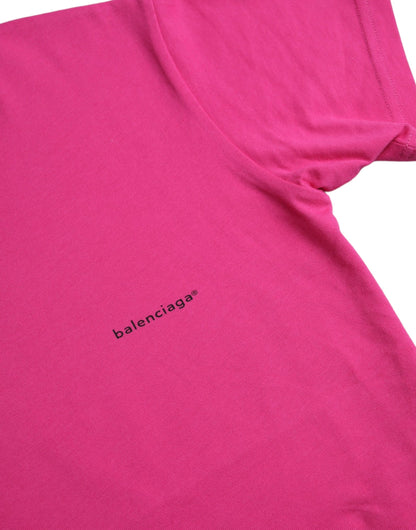 Rosa T-Shirt aus Baumwolle mit Rundhalsausschnitt und kurzen Ärmeln