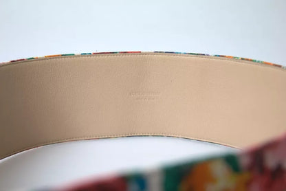 Multicolor Carretto Fabric Wide Waist Belt