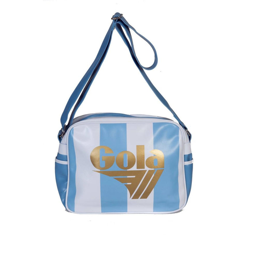 Hellblaue Stoffhandtasche