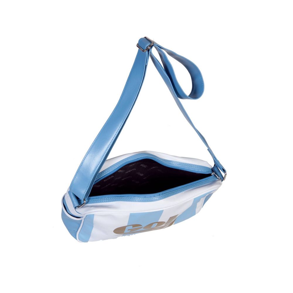 Hellblaue Stoffhandtasche