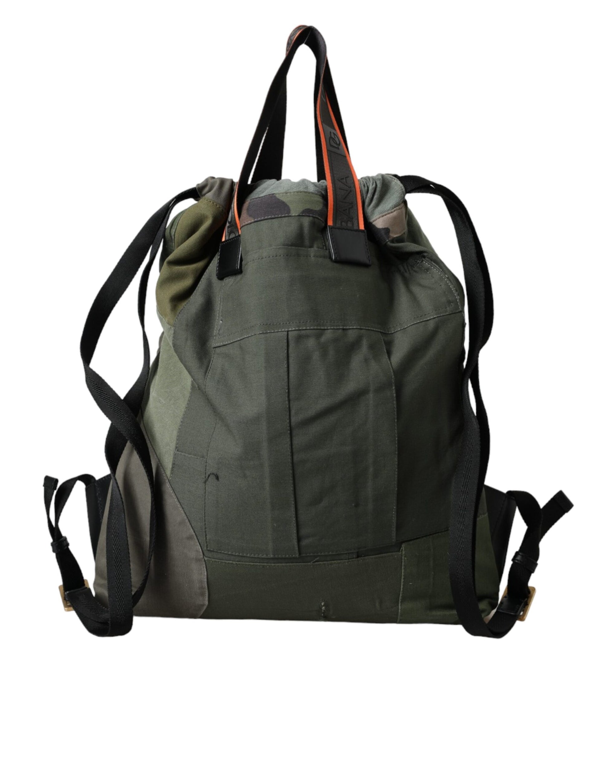 Militärgrüner Patchwork-Rucksack