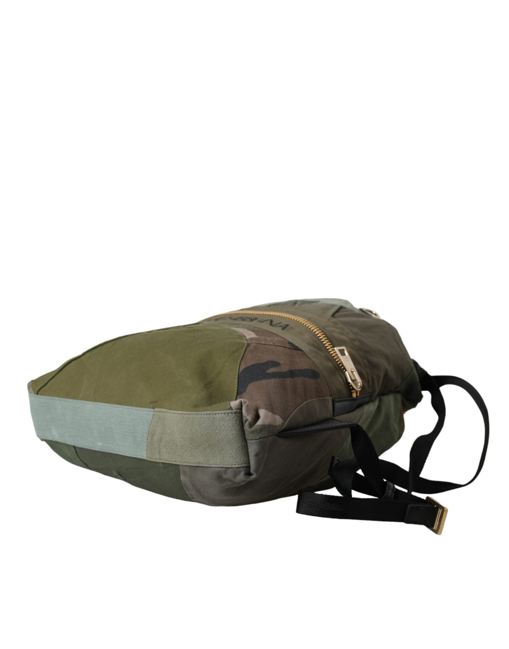 Militärgrüner Patchwork-Rucksack