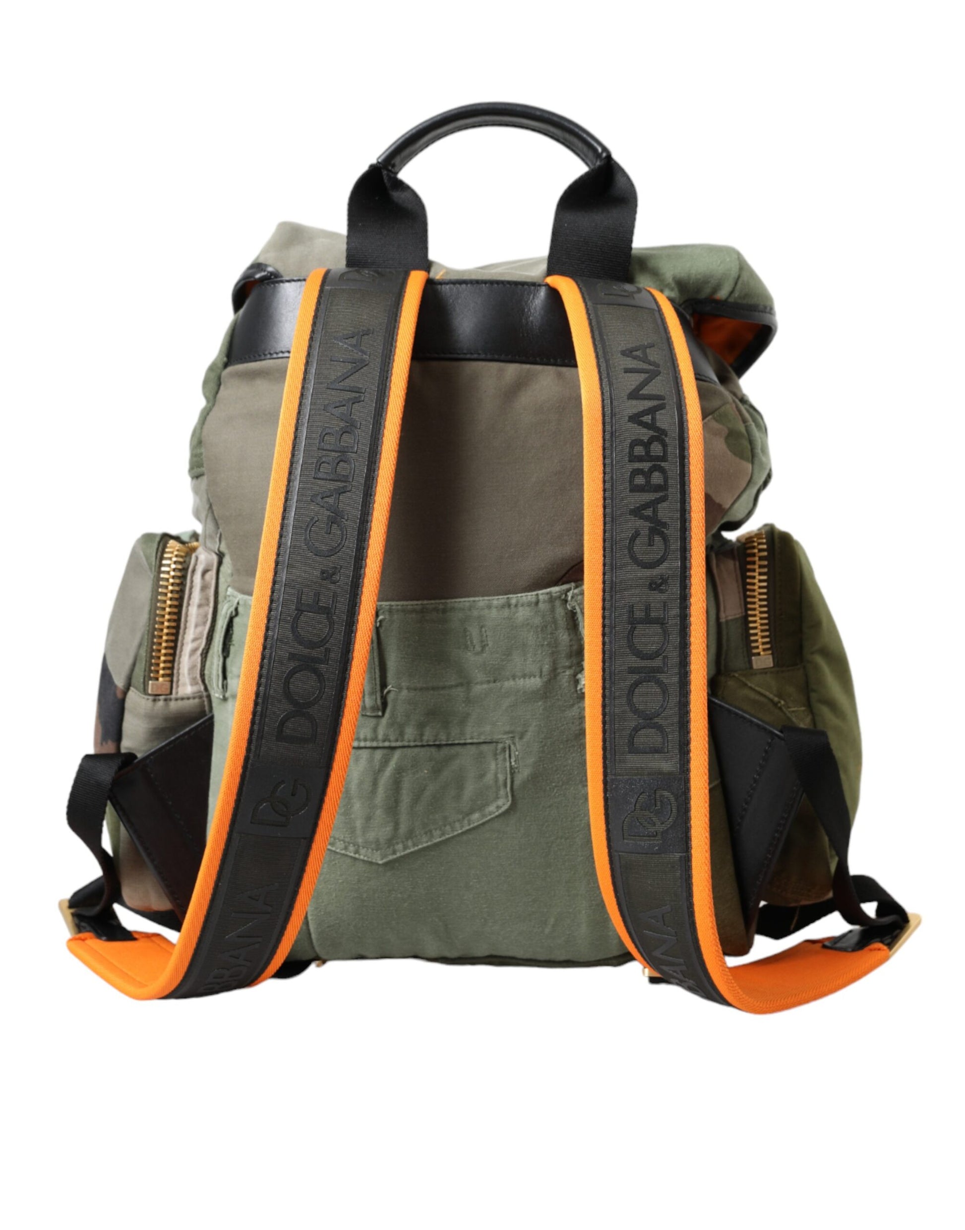 Militärgrüner Patchwork-Rucksack