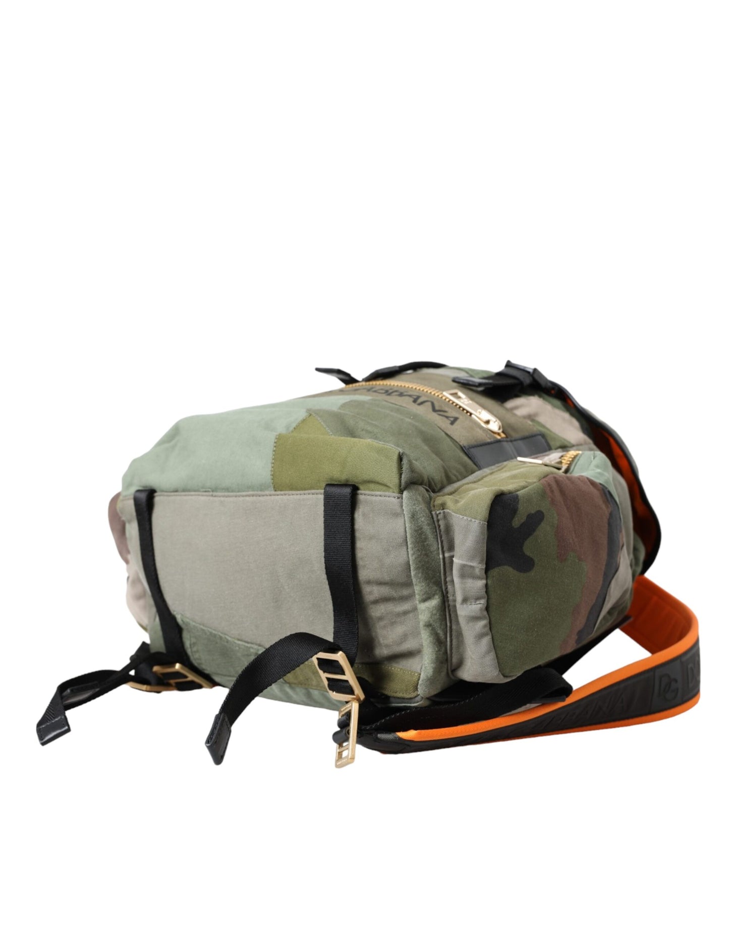 Militärgrüner Patchwork-Rucksack