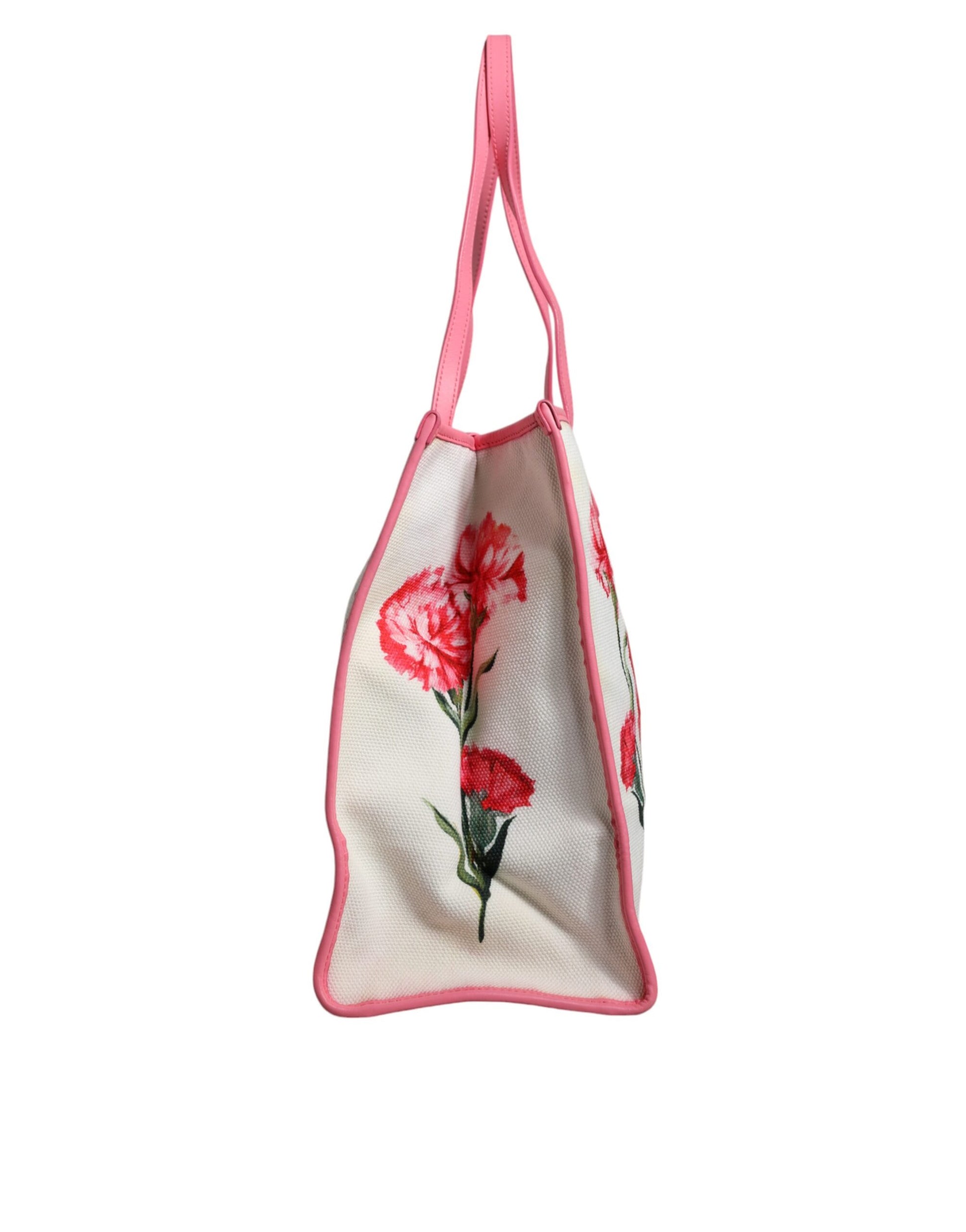 White Canvas Rose Embroidery Women Shopping Tote Bag