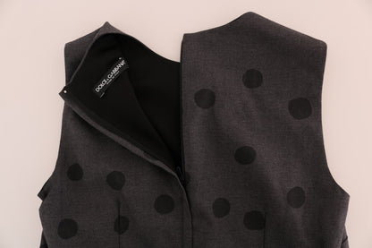 Schickes ärmelloses Wollkleid mit Polka Dots