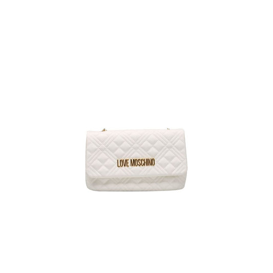 White Polyethylene Women Crossbody Bag