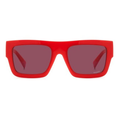 Rote Sonnenbrille aus Kunststoff