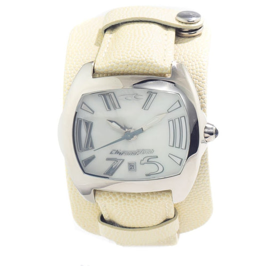 Beige Lederuhr