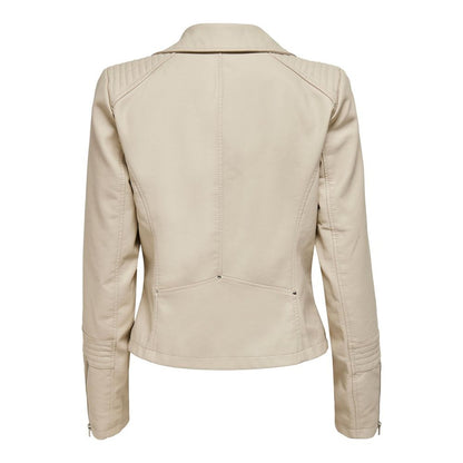 Beige Viscose Jackets & Coat