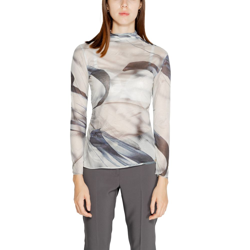 Gray Polyester Tops & T-Shirt