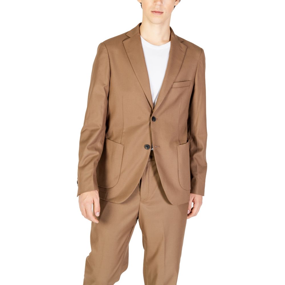 Beige Polyester Blazer