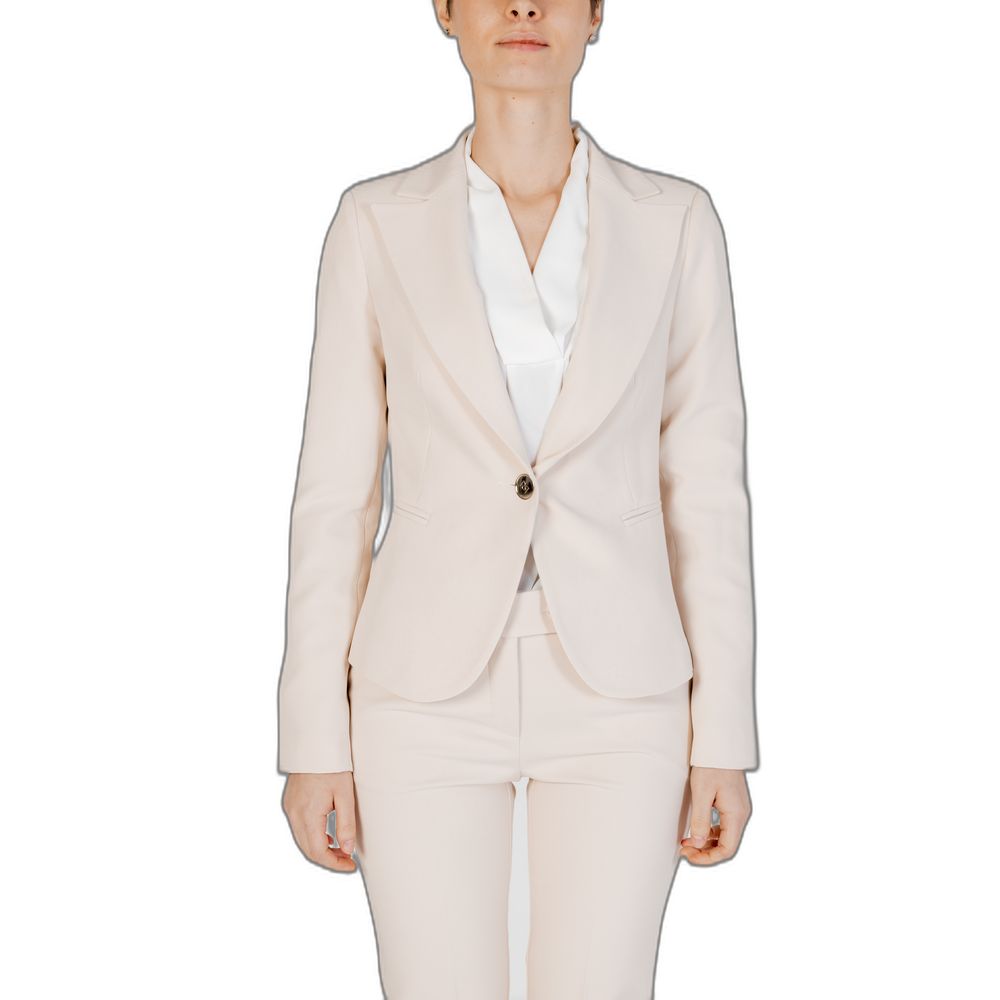 Beige Polyester Suits & Blazer