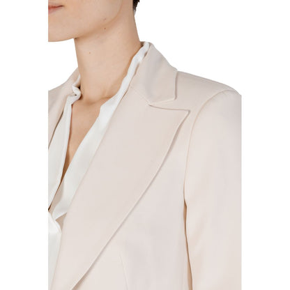 Beige Polyester Suits & Blazer